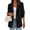 imagePRETTYGARDEN Blazers for Women 2025 Fall Work Office Suit Jackets Dressy Open Front Leopard Blazer Business Casual OutfitsBlack