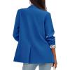 imagePRETTYGARDEN Blazers for Women 2025 Fall Work Office Suit Jackets Dressy Open Front Leopard Blazer Business Casual OutfitsRoyal Blue