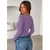 imagePRETTYGARDEN Women 2025 Fall Clothes Long Sleeve Shirts Ribbed Knit Fitted Basic Tee Going Out Tops Underscrub Casual OutfitsPurple