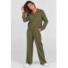 imagePRETTYGARDEN Womens 2 Piece Outfits Casual Lapel Half Zip Sweatshirts And Wide Leg Pants Tracksuit SetsArmy Green