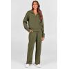 imagePRETTYGARDEN Womens 2 Piece Outfits Casual Lapel Half Zip Sweatshirts And Wide Leg Pants Tracksuit SetsArmy Green
