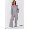 imagePRETTYGARDEN Womens 2 Piece Outfits Casual Lapel Half Zip Sweatshirts And Wide Leg Pants Tracksuit SetsGrey