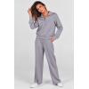 imagePRETTYGARDEN Womens 2 Piece Outfits Casual Lapel Half Zip Sweatshirts And Wide Leg Pants Tracksuit SetsGrey