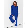 imagePRETTYGARDEN Womens 2 Piece Outfits Casual Lapel Half Zip Sweatshirts And Wide Leg Pants Tracksuit SetsRoyal Blue