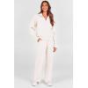 imagePRETTYGARDEN Womens 2 Piece Outfits Casual Lapel Half Zip Sweatshirts And Wide Leg Pants Tracksuit SetsWhite