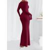 imagePRETTYGARDEN Womens Fall Fashion 2025 Long Sleeve Maxi Dress Ribbed Knit Boat Neck Bodycon Casual Dresses Going Out OutfitsBurgundy