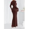 imagePRETTYGARDEN Womens Fall Fashion 2025 Long Sleeve Maxi Dress Ribbed Knit Boat Neck Bodycon Casual Dresses Going Out OutfitsCoffee