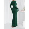 imagePRETTYGARDEN Womens Fall Fashion 2025 Long Sleeve Maxi Dress Ribbed Knit Boat Neck Bodycon Casual Dresses Going Out OutfitsDark Green