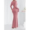 imagePRETTYGARDEN Womens Fall Fashion 2025 Long Sleeve Maxi Dress Ribbed Knit Boat Neck Bodycon Casual Dresses Going Out OutfitsPink