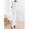 imagePRETTYGARDEN Womens Fall Fashion 2025 Long Sleeve Maxi Dress Ribbed Knit Boat Neck Bodycon Casual Dresses Going Out OutfitsWhite