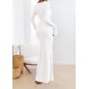 imagePRETTYGARDEN Womens Fall Fashion 2025 Long Sleeve Maxi Dress Ribbed Knit Boat Neck Bodycon Casual Dresses Going Out OutfitsWhite