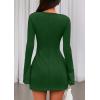 imagePRETTYGARDEN Womens Fall Long Sleeve Mini Dress 2025 Trendy Boat Neck Bodycon Knit Elegant Short Party Formal DressesGreen
