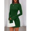 imagePRETTYGARDEN Womens Fall Long Sleeve Mini Dress 2025 Trendy Boat Neck Bodycon Knit Elegant Short Party Formal DressesGreen