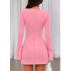 imagePRETTYGARDEN Womens Fall Long Sleeve Mini Dress 2025 Trendy Boat Neck Bodycon Knit Elegant Short Party Formal DressesPink