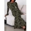 imagePRETTYGARDEN Womens Floral Bodycon Maxi Dress 2025 Fall Elegant Mesh Long Sleeve Formal Wedding Guest Cocktail DressesArmy Green