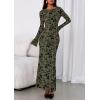 imagePRETTYGARDEN Womens Floral Bodycon Maxi Dress 2025 Fall Elegant Mesh Long Sleeve Formal Wedding Guest Cocktail DressesArmy Green