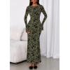 imagePRETTYGARDEN Womens Floral Bodycon Maxi Dress 2025 Fall Elegant Mesh Long Sleeve Formal Wedding Guest Cocktail DressesArmy Green