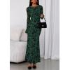 imagePRETTYGARDEN Womens Floral Bodycon Maxi Dress 2025 Fall Elegant Mesh Long Sleeve Formal Wedding Guest Cocktail DressesDark Green