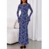 imagePRETTYGARDEN Womens Floral Bodycon Maxi Dress 2025 Fall Elegant Mesh Long Sleeve Formal Wedding Guest Cocktail DressesDusty Blue