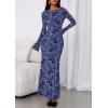 imagePRETTYGARDEN Womens Floral Bodycon Maxi Dress 2025 Fall Elegant Mesh Long Sleeve Formal Wedding Guest Cocktail DressesDusty Blue