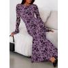 imagePRETTYGARDEN Womens Floral Bodycon Maxi Dress 2025 Fall Elegant Mesh Long Sleeve Formal Wedding Guest Cocktail DressesPurple