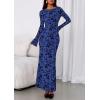 imagePRETTYGARDEN Womens Floral Bodycon Maxi Dress 2025 Fall Elegant Mesh Long Sleeve Formal Wedding Guest Cocktail DressesRoyal Blue