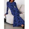 imagePRETTYGARDEN Womens Floral Bodycon Maxi Dress 2025 Fall Elegant Mesh Long Sleeve Formal Wedding Guest Cocktail DressesRoyal Blue