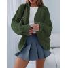 imagePRETTYGARDEN Cardigan Sweaters for Women Trendy Fall Fashion 2025 Long Sleeve Chunky Knit Cardigans Winter Clothing OutfitsArmy Green