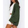 imagePRETTYGARDEN Cardigan Sweaters for Women Trendy Fall Fashion 2025 Long Sleeve Chunky Knit Cardigans Winter Clothing OutfitsArmy Green