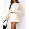 imagePRETTYGARDEN Cardigan Sweaters for Women Trendy Fall Fashion 2025 Long Sleeve Chunky Knit Cardigans Winter Clothing OutfitsBeige