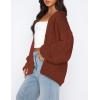 imagePRETTYGARDEN Cardigan Sweaters for Women Trendy Fall Fashion 2025 Long Sleeve Chunky Knit Cardigans Winter Clothing OutfitsBrown Red