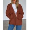 imagePRETTYGARDEN Cardigan Sweaters for Women Trendy Fall Fashion 2025 Long Sleeve Chunky Knit Cardigans Winter Clothing OutfitsBrown Red