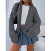 imagePRETTYGARDEN Cardigan Sweaters for Women Trendy Fall Fashion 2025 Long Sleeve Chunky Knit Cardigans Winter Clothing OutfitsDark Grey