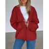 imagePRETTYGARDEN Cardigan Sweaters for Women Trendy Fall Fashion 2025 Long Sleeve Chunky Knit Cardigans Winter Clothing OutfitsJujube Red