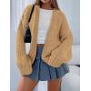 imagePRETTYGARDEN Cardigan Sweaters for Women Trendy Fall Fashion 2025 Long Sleeve Chunky Knit Cardigans Winter Clothing OutfitsKhaki