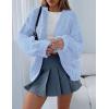 imagePRETTYGARDEN Cardigan Sweaters for Women Trendy Fall Fashion 2025 Long Sleeve Chunky Knit Cardigans Winter Clothing OutfitsLight Blue