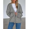 imagePRETTYGARDEN Cardigan Sweaters for Women Trendy Fall Fashion 2025 Long Sleeve Chunky Knit Cardigans Winter Clothing OutfitsLight Grey