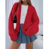 imagePRETTYGARDEN Cardigan Sweaters for Women Trendy Fall Fashion 2025 Long Sleeve Chunky Knit Cardigans Winter Clothing OutfitsRed