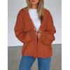 imagePRETTYGARDEN Cardigan Sweaters for Women Trendy Fall Fashion 2025 Long Sleeve Chunky Knit Cardigans Winter Clothing OutfitsRust Red