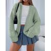 imagePRETTYGARDEN Cardigan Sweaters for Women Trendy Fall Fashion 2025 Long Sleeve Chunky Knit Cardigans Winter Clothing OutfitsSage Green