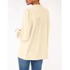 imagePRETTYGARDEN Fall Lantern Long Sleeve Shirts for Women 2025 Trendy Button Vneck Pullover Henley Tops Dressy Work BlousesBeige