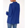 imagePRETTYGARDEN Fall Lantern Long Sleeve Shirts for Women 2025 Trendy Button Vneck Pullover Henley Tops Dressy Work BlousesBlue