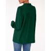 imagePRETTYGARDEN Fall Lantern Long Sleeve Shirts for Women 2025 Trendy Button Vneck Pullover Henley Tops Dressy Work BlousesDark Green
