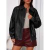 imagePRETTYGARDEN Faux Leather Jacket Women Bomber Motorcycle Zip Up Jackets Oversized Fall Fashion Outfits 2025 Winter CoatsBlack