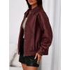 imagePRETTYGARDEN Faux Leather Jacket Women Bomber Motorcycle Zip Up Jackets Oversized Fall Fashion Outfits 2025 Winter CoatsWine Red