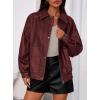 imagePRETTYGARDEN Faux Leather Jacket Women Bomber Motorcycle Zip Up Jackets Oversized Fall Fashion Outfits 2025 Winter CoatsWine Red