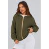 imagePRETTYGARDEN Hoodies for Women Sweatshirt Zip Up Hoodie Fall Fashion 2025 Trendy Long Sleeve Jackets Winter Clothing OutfitsArmy Green