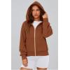 imagePRETTYGARDEN Hoodies for Women Sweatshirt Zip Up Hoodie Fall Fashion 2025 Trendy Long Sleeve Jackets Winter Clothing OutfitsBrown