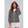 imagePRETTYGARDEN Hoodies for Women Sweatshirt Zip Up Hoodie Fall Fashion 2025 Trendy Long Sleeve Jackets Winter Clothing OutfitsDark Grey