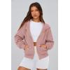 imagePRETTYGARDEN Hoodies for Women Sweatshirt Zip Up Hoodie Fall Fashion 2025 Trendy Long Sleeve Jackets Winter Clothing OutfitsDusty Pink